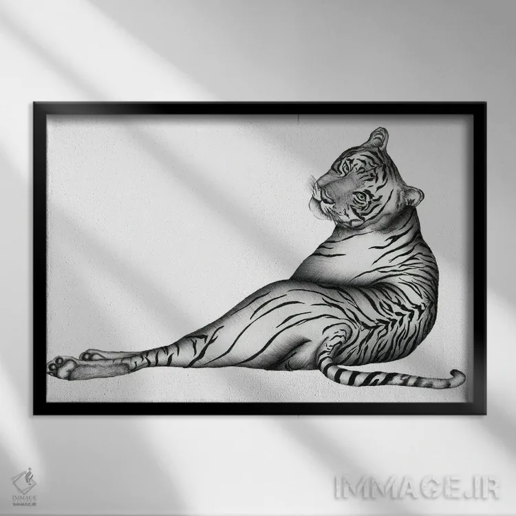 تابلو شکارچی اثر الا مازور - نمای قابدار مشکی
