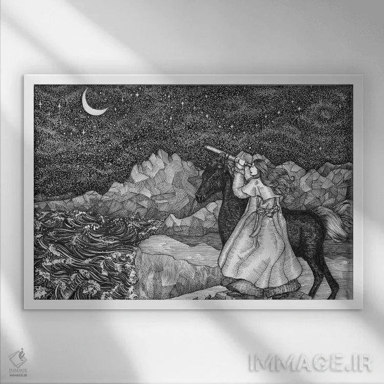 تابلو ستارهبین اثر الا مازور - نمای قابدار سفید