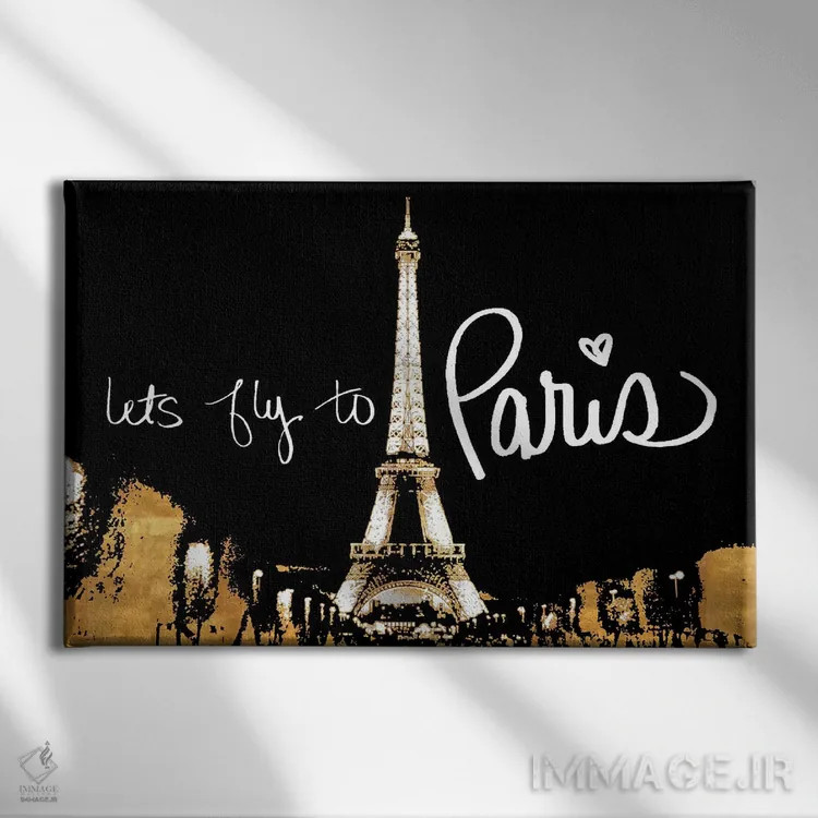 تابلو بیایید به پاریس پرواز کنیم اثر امیلی ناواس - نمای روبهرو روی دیوار