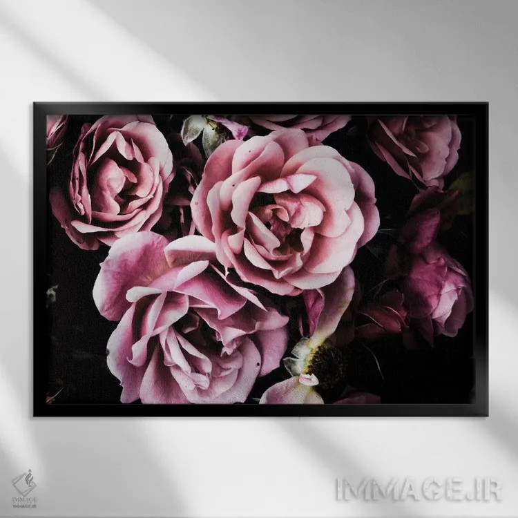 تابلو رزهای باروک اثر امیلی ناواس - نمای قابدار مشکی
