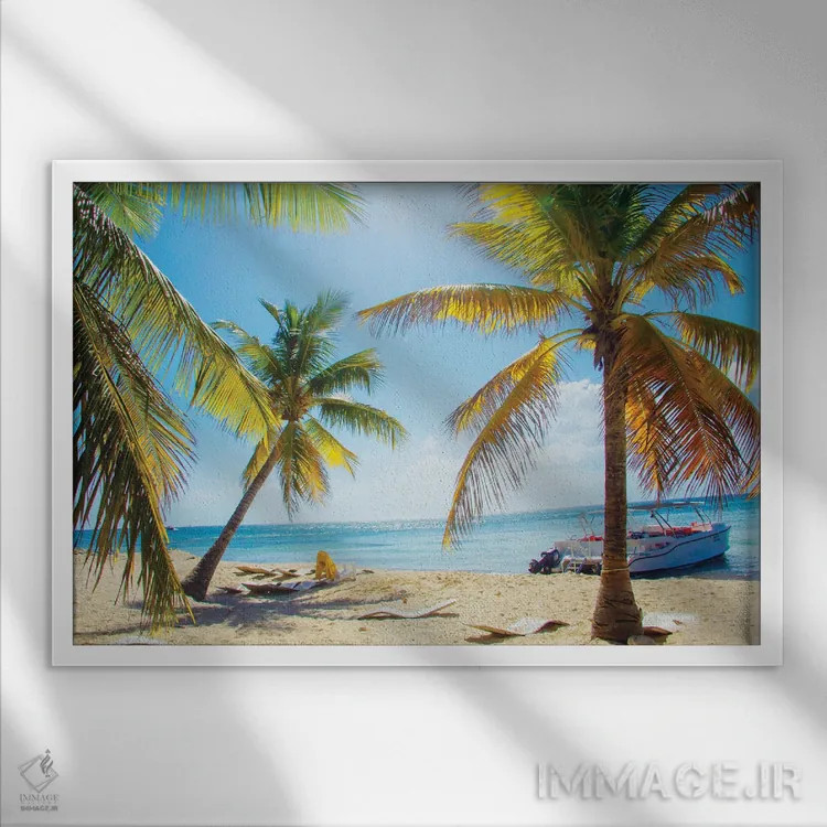 تابلو آبگیر گرمسیری اثر امیلی ناواس - نمای قابدار سفید