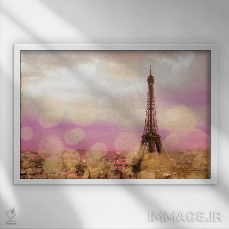 تابلو درخشش پاریس اثر امیلی ناواس - نمای قابدار سفید