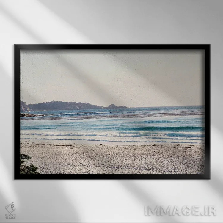 تابلو امواج بامدادی اثر امیلی ناواس - نمای قابدار مشکی