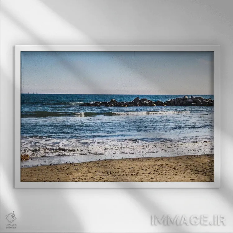 تابلو صخرهٔ مرجانی دوردست I اثر امیلی ناواس - نمای قابدار سفید