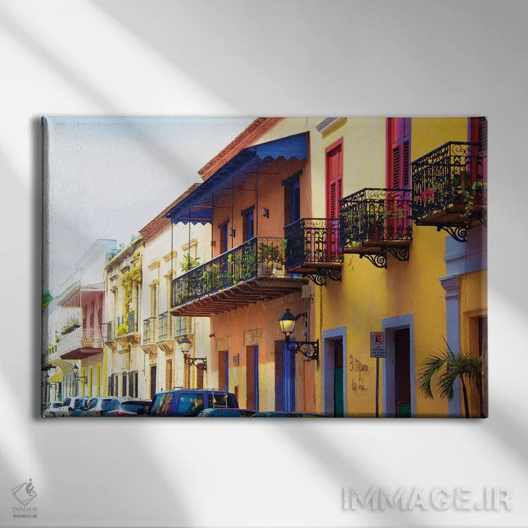 تابلو محله اثر امیلی ناواس - نمای روبهرو روی دیوار