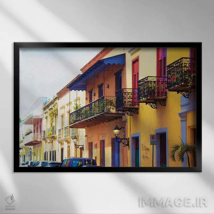 تابلو محله اثر امیلی ناواس - نمای قابدار مشکی