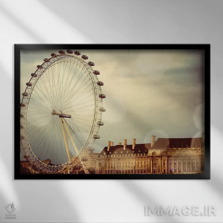 تابلو چرخ و فلک لندن اثر امیلی ناواس - نمای قابدار مشکی