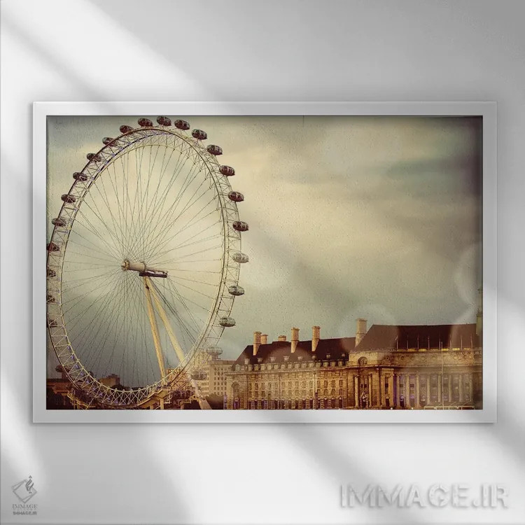 تابلو چرخ و فلک لندن اثر امیلی ناواس - نمای قابدار سفید