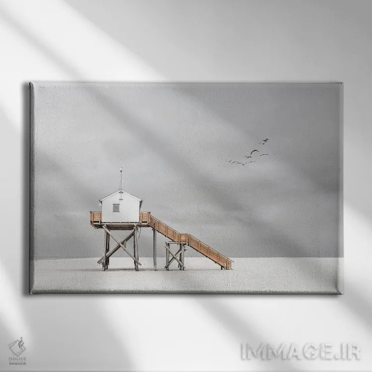 تابلو رو ساحل اثر رولف اندرمان - نمای روبهرو روی دیوار
