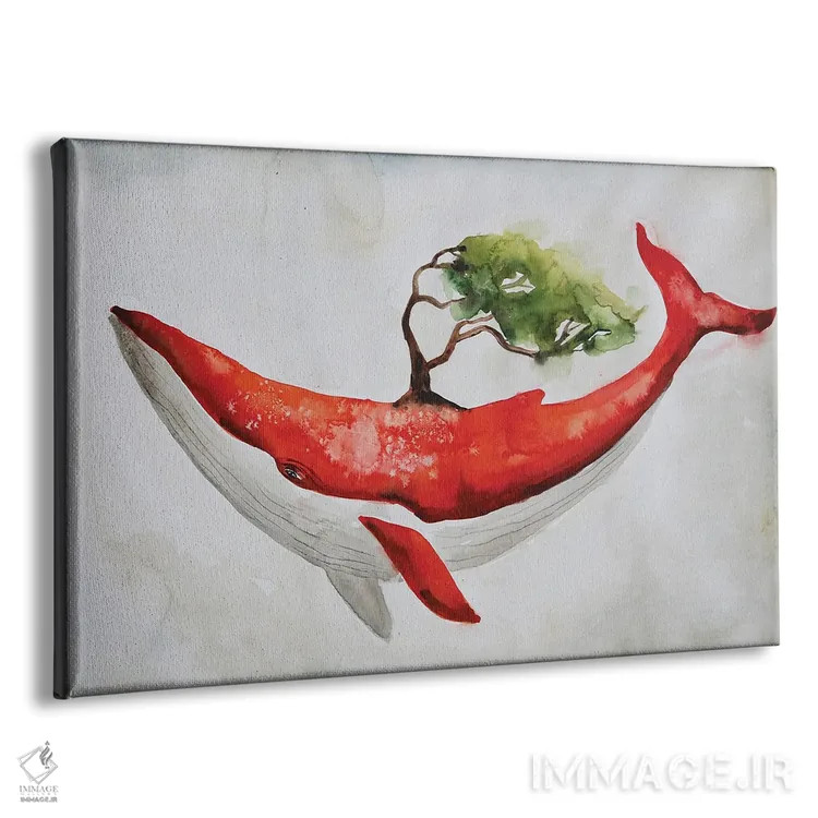 تابلو نهنگ قرمز و درخت اثر اوگنیا اسمیرنوا - نمای پرسپکتیو محصول
