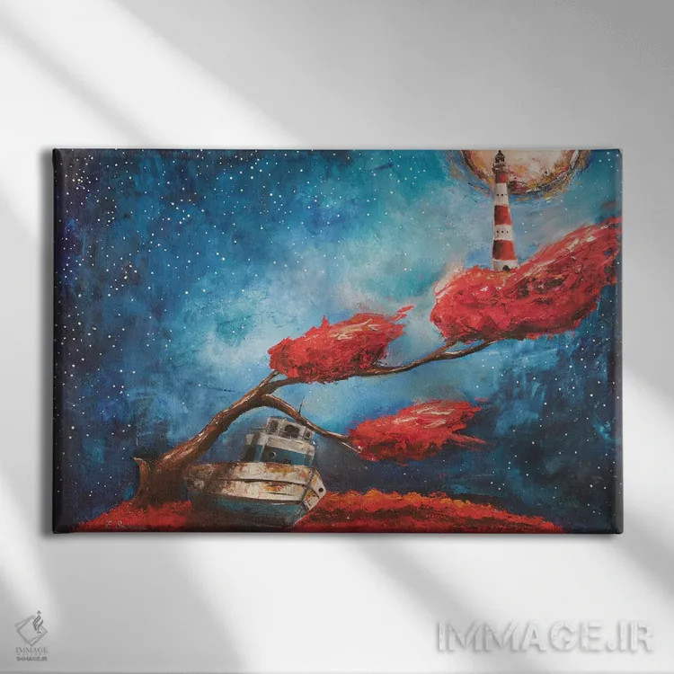 تابلو در ساحل اثر اوگنیا اسمیرنوا - نمای روبهرو روی دیوار