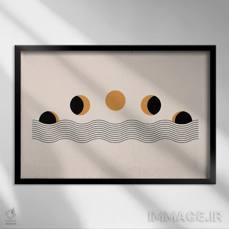 تابلو کسوف خورشید اثر انشیپ (استودیو هنری/برند خلاقانه) - نمای قابدار مشکی