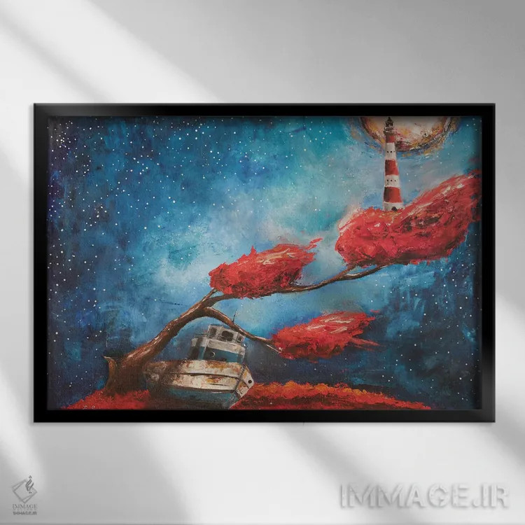 تابلو در ساحل اثر اوگنیا اسمیرنوا - نمای قابدار مشکی