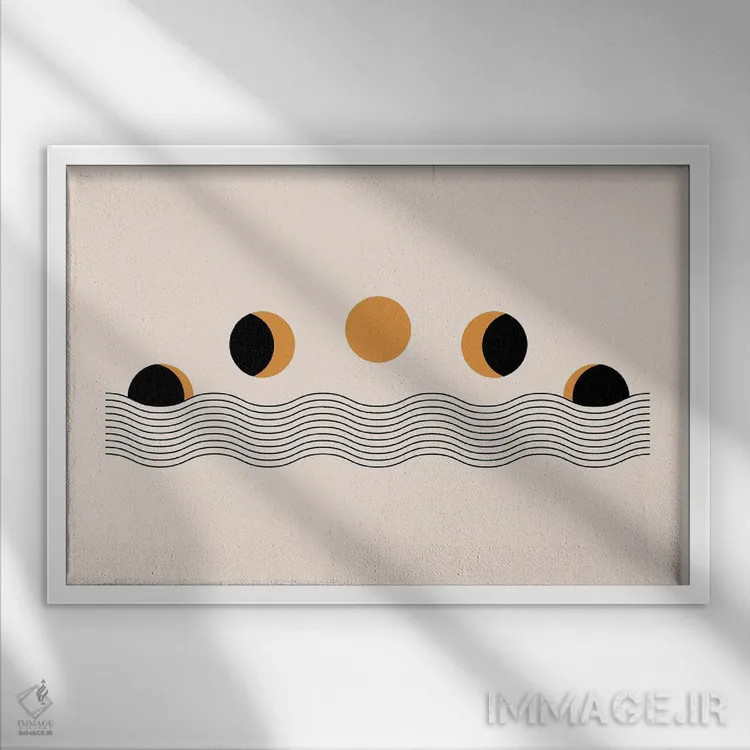 تابلو کسوف خورشید اثر انشیپ (استودیو هنری/برند خلاقانه) - نمای قابدار سفید