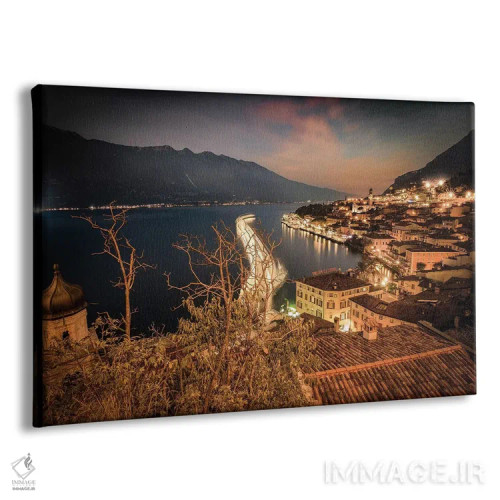 تابلو لیمونه سول گاردا در شب اثر انزو رومانو - نمای پرسپکتیو محصول