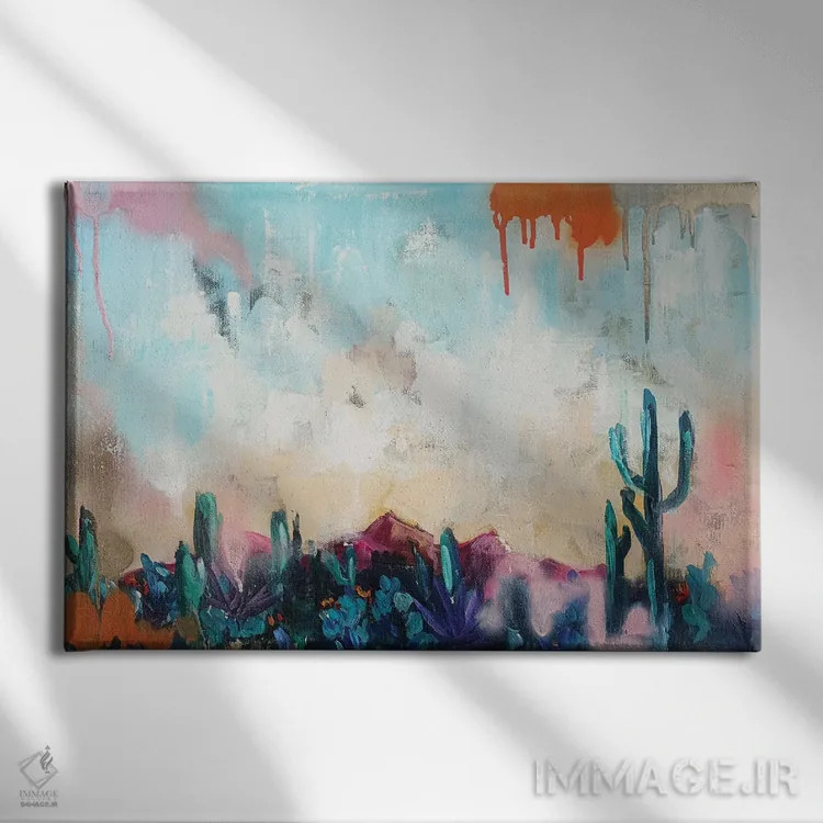 تابلو منظرهٔ انتزاعی اثر اوگنیا اسمیرنوا - نمای روبهرو روی دیوار