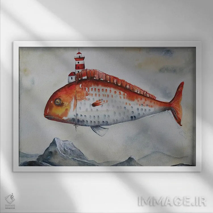 تابلو بر فراز کوهها اثر اوگنیا اسمیرنوا - نمای قابدار سفید