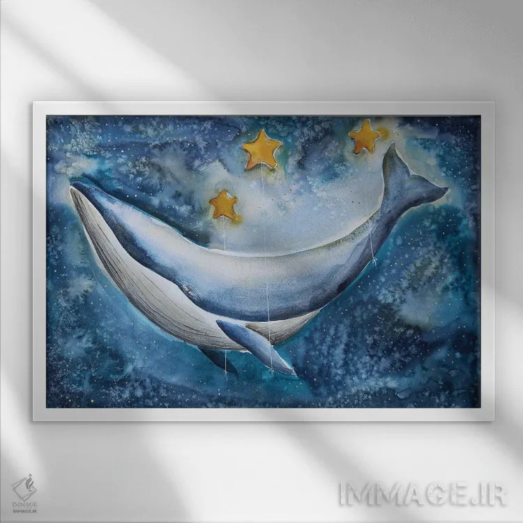 تابلو شب ستارهای اثر اوگنیا اسمیرنوا - نمای قابدار سفید