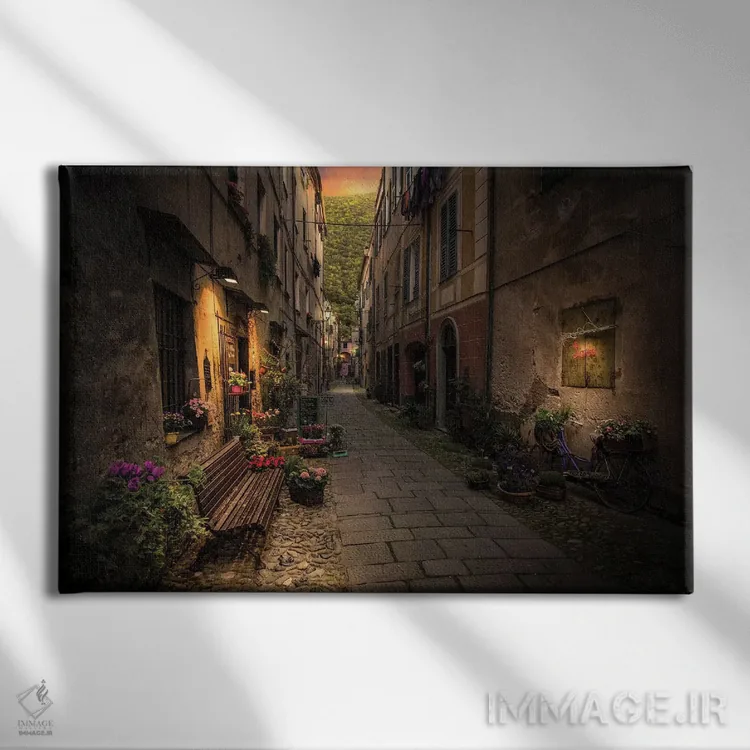 تابلو فینالبورگو (شهر ایتالیا) اثر انزو رومانو - نمای روبهرو روی دیوار