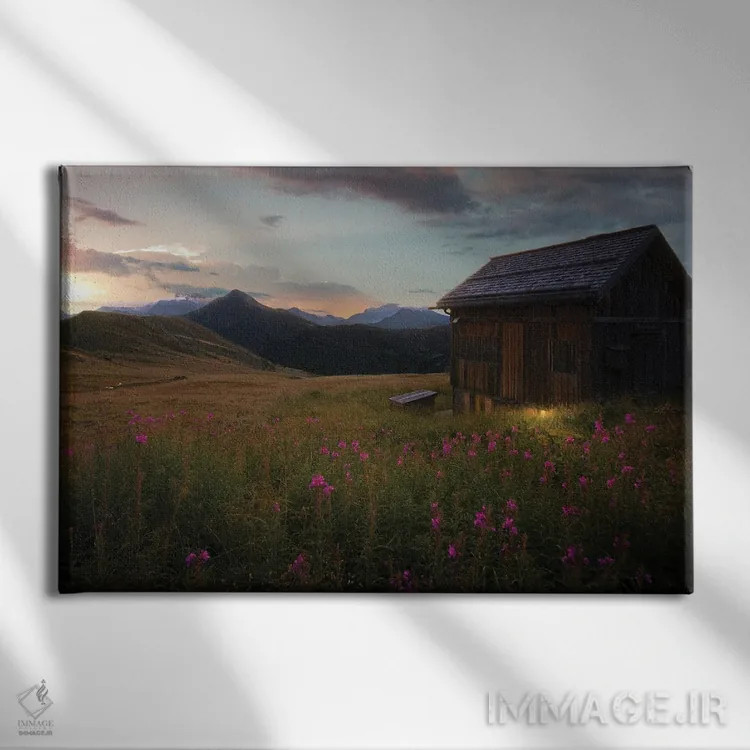 تابلو گذرگاه جیاو (کوهستان ایتالیا) اثر انزو رومانو - نمای روبهرو روی دیوار