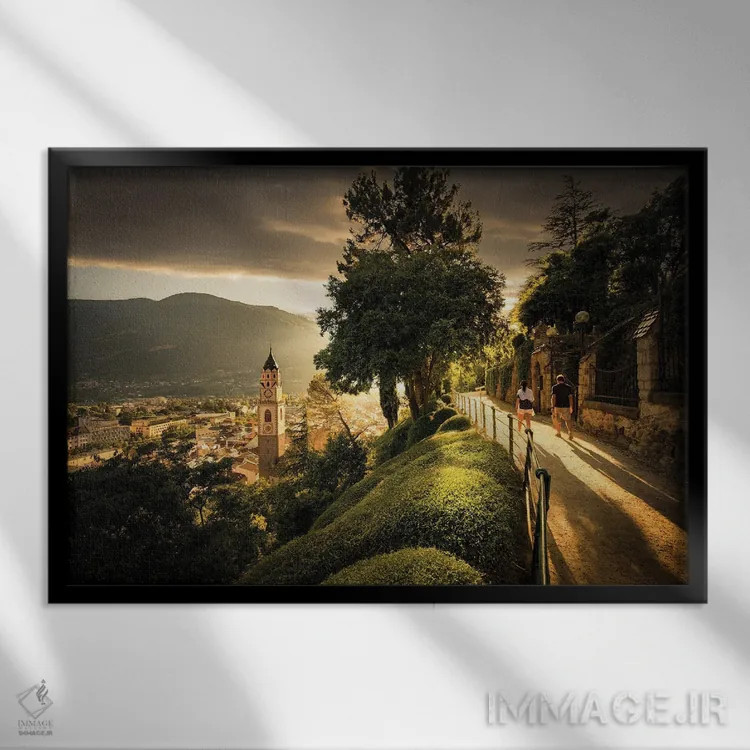 تابلو تاپاینوِروِگ (مسیر پیادهروی کوهستانی) اثر انزو رومانو - نمای قابدار مشکی