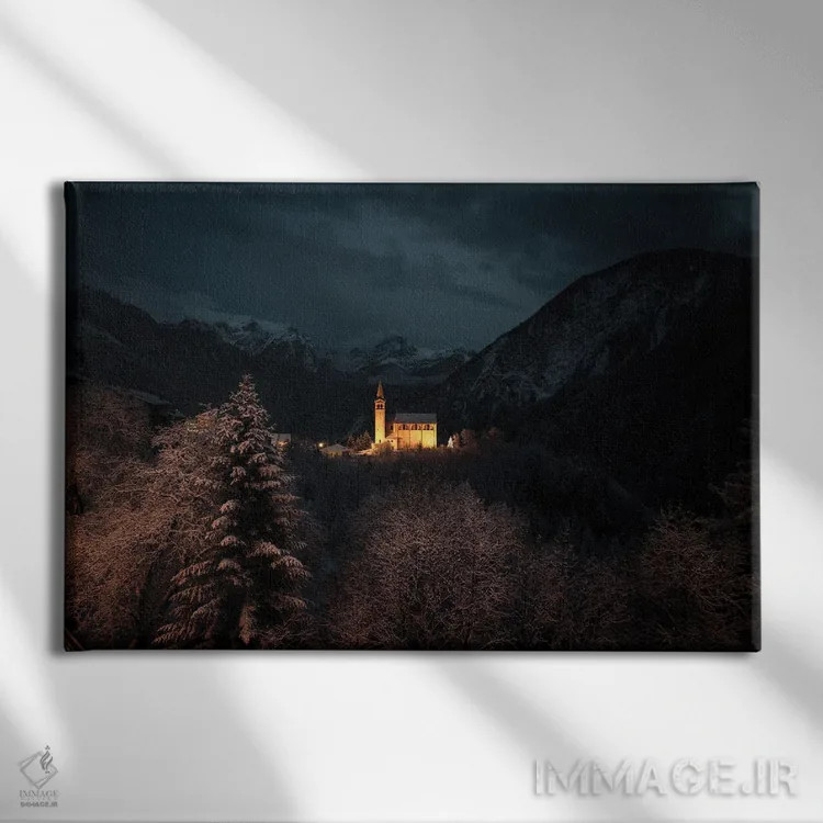 تابلو دره کادوره (ایتالیا) اثر انزو رومانو - نمای روبهرو روی دیوار