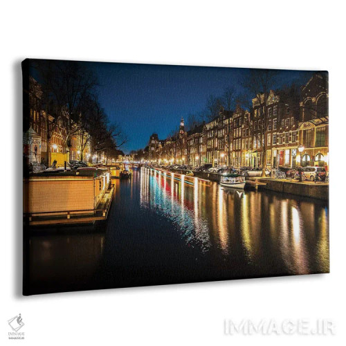 تابلو آمستردام در شب اثر انزو رومانو - نمای پرسپکتیو محصول