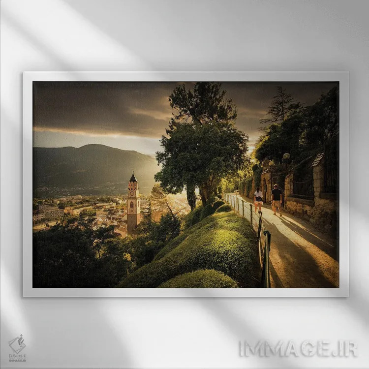 تابلو تاپاینوِروِگ (مسیر پیادهروی کوهستانی) اثر انزو رومانو - نمای قابدار سفید