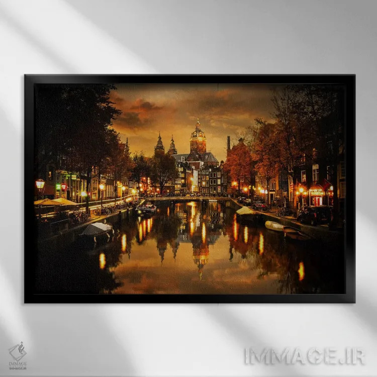 تابلو آمستردام IV اثر انزو رومانو - نمای قابدار مشکی