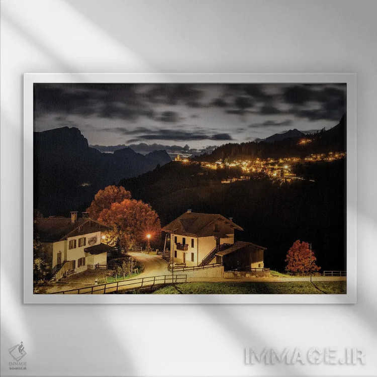 تابلو کوله سانتا لوشیا (روستا در ایتالیا) اثر انزو رومانو - نمای قابدار سفید