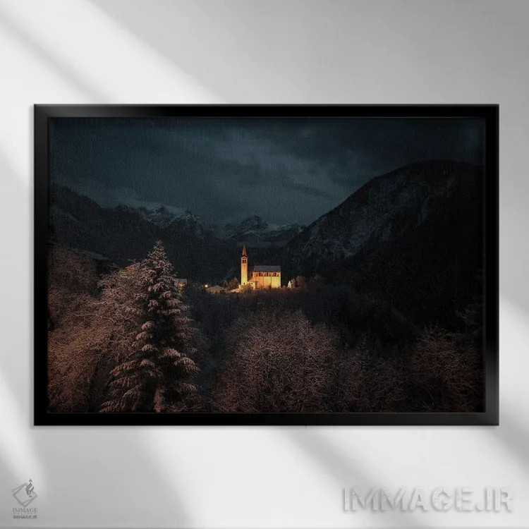 تابلو دره کادوره (ایتالیا) اثر انزو رومانو - نمای قابدار مشکی