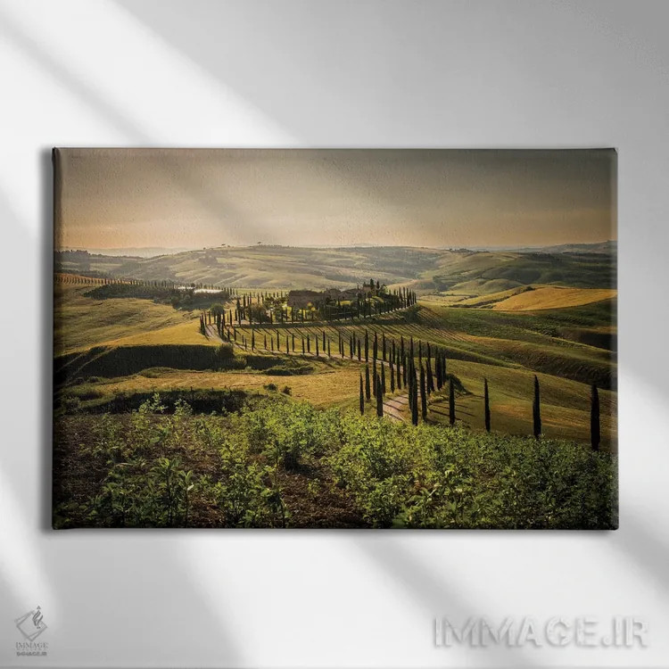 تابلو توسکانا، آسچیانو (منطقهای در توسکانی) اثر انزو رومانو - نمای روبهرو روی دیوار