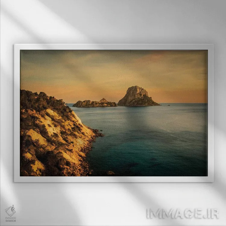 تابلو ایبیزا II (جزیره اسپانیا) اثر انزو رومانو - نمای قابدار سفید