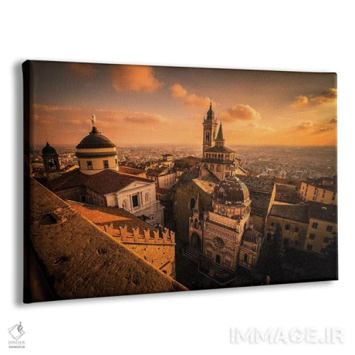 تابلو شهر مرتفع برگامو، ایتالیا اثر انزو رومانو - نمای پرسپکتیو محصول