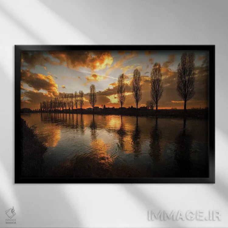 تابلو لاوانیا، لمباردیا (نواحی ایتالیا) اثر انزو رومانو - نمای قابدار مشکی