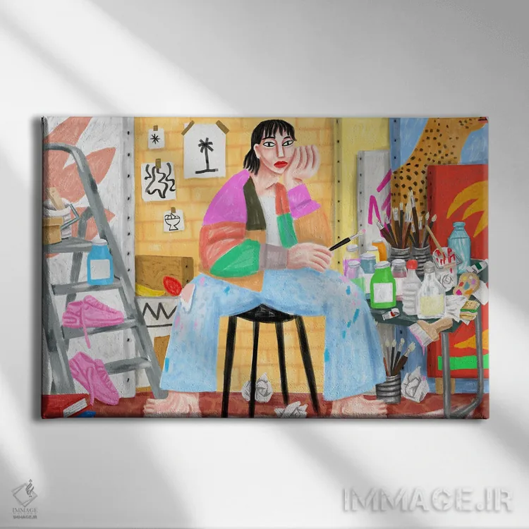 تابلو سراپناه هنری اثر Cepa (اصلاح نویسه خراب: سپا) - نمای روبهرو روی دیوار