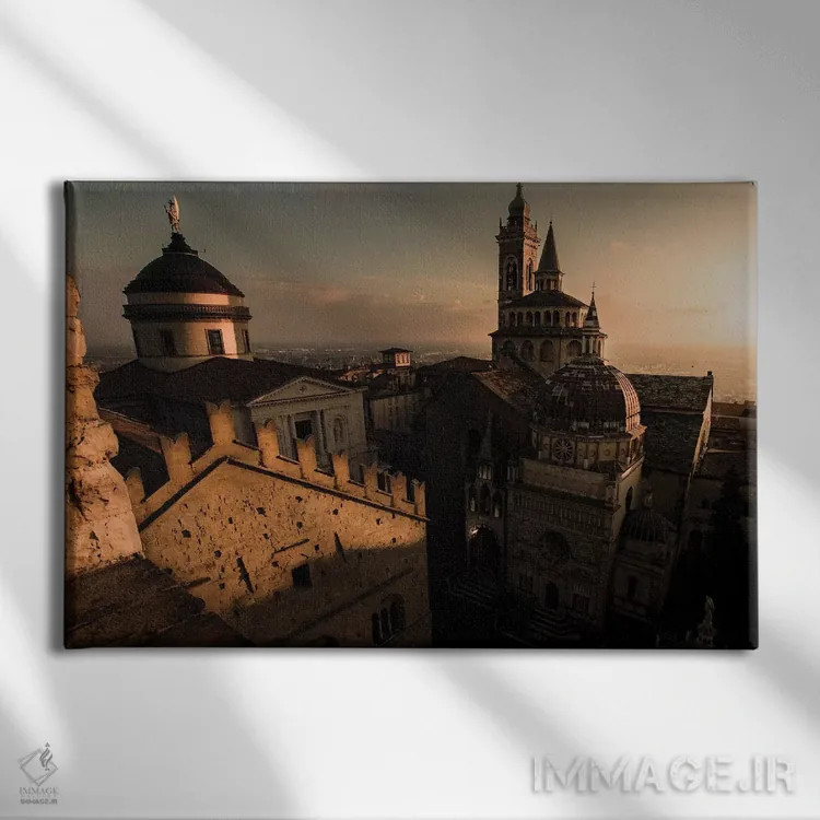 تابلو بـرگامو التا I (بخش مرتفع برگامو) اثر انزو رومانو - نمای روبهرو روی دیوار