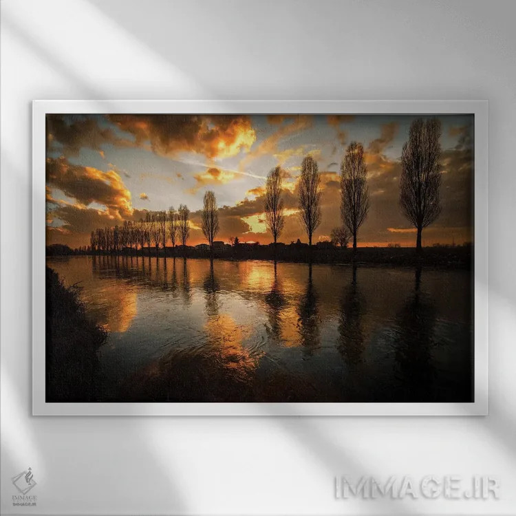 تابلو لاوانیا، لمباردیا (نواحی ایتالیا) اثر انزو رومانو - نمای قابدار سفید