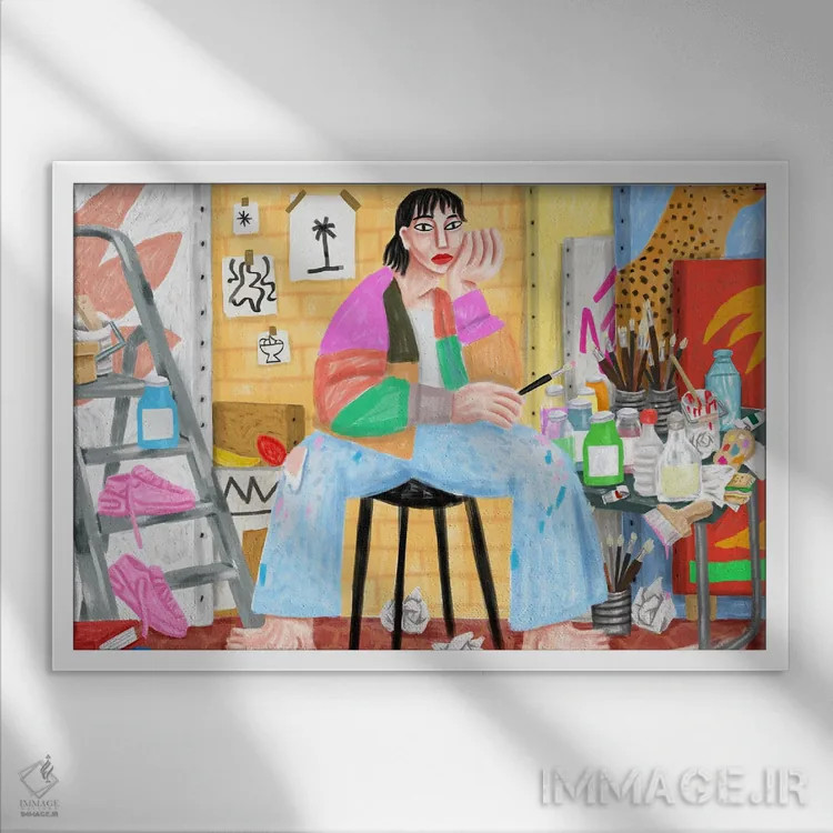 تابلو سراپناه هنری اثر Cepa (اصلاح نویسه خراب: سپا) - نمای قابدار سفید