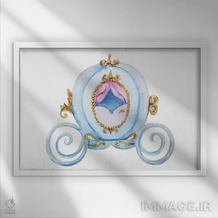 تابلو کالسکه سیندرلا اثر افرازی گرافیکز (استودیو طراحی) - نمای قابدار سفید