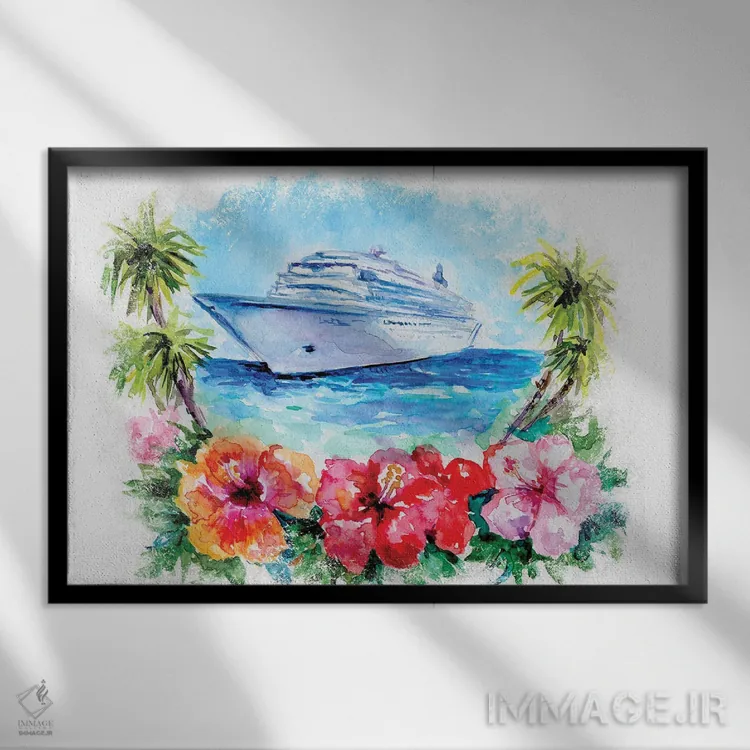 تابلو کشتی کروز اثر افرازی گرافیکز (استودیو طراحی) - نمای قابدار مشکی