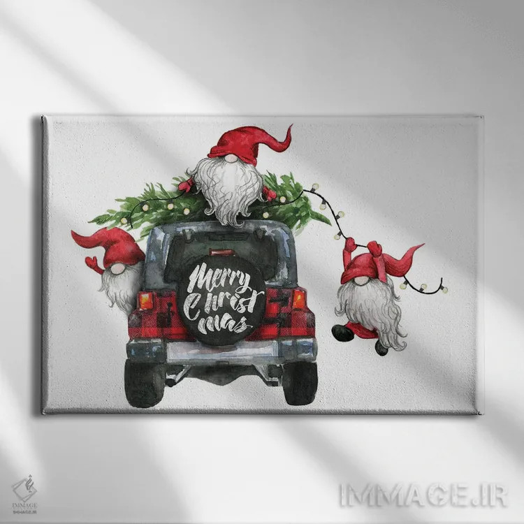 تابلو کریسمس کوتولهها ۱ اثر افرازی گرافیکز (استودیو طراحی) - نمای روبهرو روی دیوار