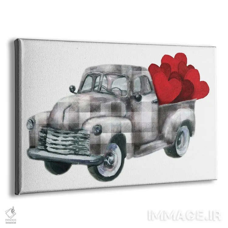 تابلو کامیون ولنتاین با قلبها اثر افرازی گرافیکز (استودیو طراحی) - نمای پرسپکتیو محصول