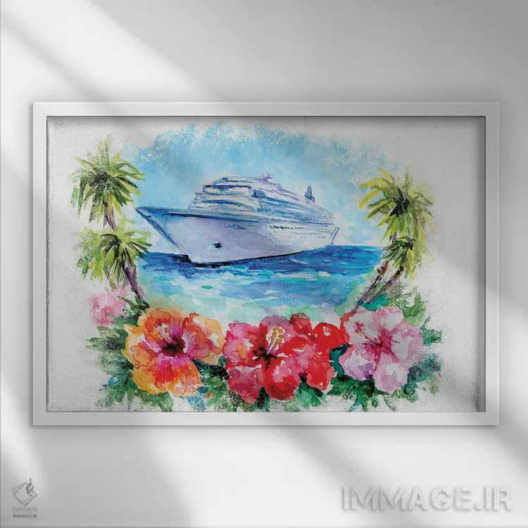 تابلو کشتی کروز اثر افرازی گرافیکز (استودیو طراحی) - نمای قابدار سفید