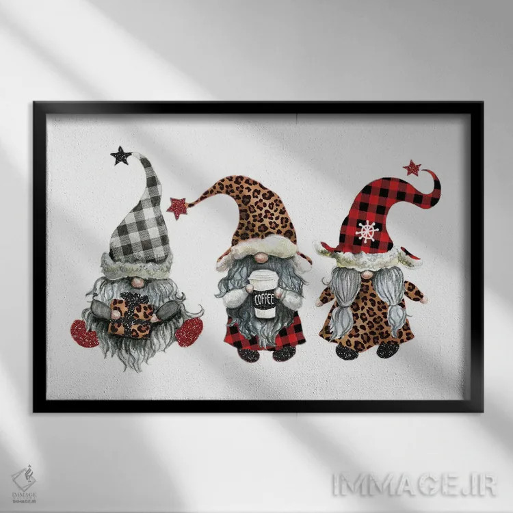 تابلو کریسمس کوتولهها اثر افرازی گرافیکز (استودیو طراحی) - نمای قابدار مشکی