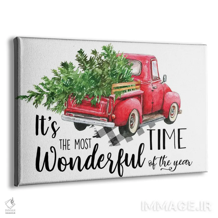 تابلو کامیون قرمز کریسمسی اثر افرازی گرافیکز (استودیو طراحی) - نمای پرسپکتیو محصول