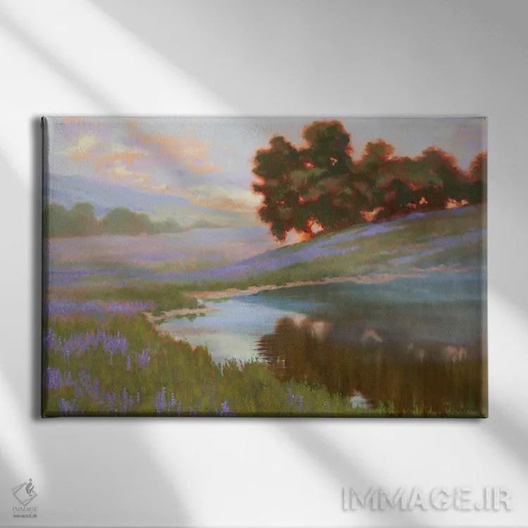 تابلو لوپین پاستلی (گل) اثر اد پنیمان - نمای روبهرو روی دیوار