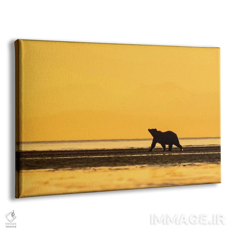 تابلو خرس گریزلی طلایی اثر اریک فیشر - نمای پرسپکتیو محصول