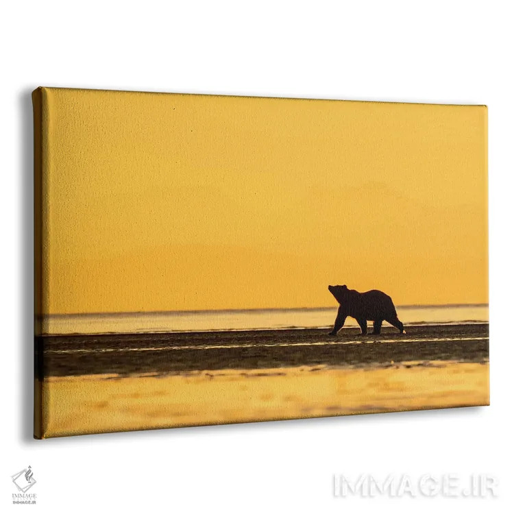 تابلو خرس گریزلی طلایی اثر اریک فیشر - نمای پرسپکتیو محصول
