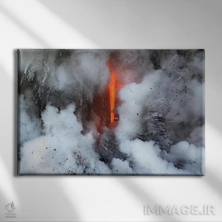 تابلو انفجار گدازه اثر اریک فیشر - نمای روبهرو روی دیوار